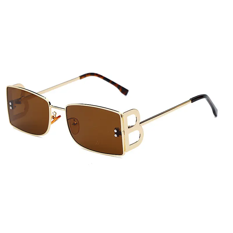 Small Frame Metal B Temple Frame Too Glasses The Same Wire Sunglasses Gold Shade Women Sunglass