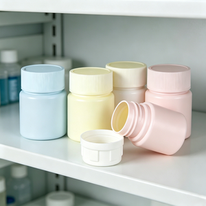Envase Redondo de Plástico de Grado Alimenticio para Medicamentos, con Tapa de Rosca, Multicapacidad, HDPE, para Cápsulas, Píldoras, Suplementos Dietéticos - Product Image 1