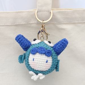 LLavero con colgante de bola de masa hervida del zodiaco de ganchillo de diseño moderno hecho a mano, bolsa de muñeca de dibujos animados, acabado de punto de hilo para decoración del hogar - Product Image 4