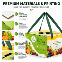 Ecologisch verantwoorde, biologisch afbreekbare, stevige, gerecycleerde materialen, draagbare verpakking voor vers fruit met glitter sponsvoering