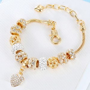 Popular Hot Sale <b>Bracelet</b> Female DIY Alloy Big Hole <b>Beaded</b> <b>Bracelet</b> 18k Rose Gold Bangles Jewelry Handmade <b>Bracelets</b> - Product Image 5