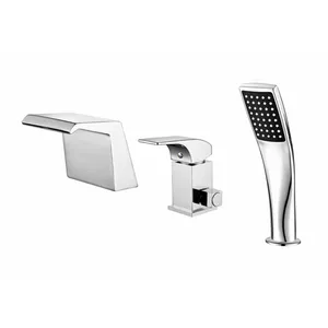 Frud — robinet mitigeur de baignoire à 3 trous, Design minimaliste, cascade à Double poignée, avec tuyau de douche, 2021