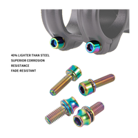 Baut Kepala Runcing dengan Washer untuk Sepeda, Kustomisasi M5/M6 Metrik 5/16, Paduan Titanium Oksida Hitam