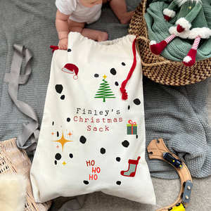 Personalized Christmas <strong>Story</strong> <strong>Sack</strong> Popular Printing Carton Cartoon Grey Reindeer Tree Santa Canvas <strong>Sack</strong> - Product Image 2