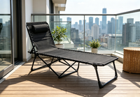 Chaise longue de patio en métal moderne, design nouveau, hauteur réglable, cadre en métal, portable, pliable, surdimensionnée, chaise longue de plage