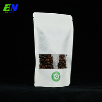 Sachet Doypack en papier kraft biodégradable de qualité alimentaire pour café en grains, noix, thé et emballage alimentaire pour cadeaux de fêtes