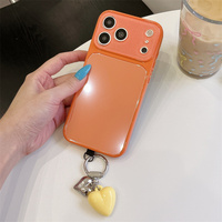 Casing HP Kaca Temper Warna Permen Gaya Ins Desain Terbaru 2026 untuk iPhone 14 15 16 17 18 Pro Max dengan Liontin Hati