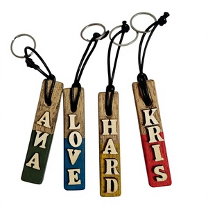 Khadim Handicrafts KH-407 Durable Epoxy Resin Wood Keychain Customizable Design Eco-Friendly Brown Natural Shape - Product Image 1