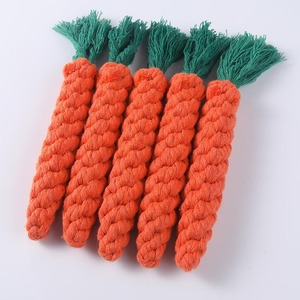 Jouet en corde de carotte pour animaux de compagnie, tissé à la main, taille moyenne, pour nettoyer les dents des chiens - Product Image 1