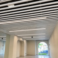 Panneaux de plafond en métal en tube carré d'aluminium, design moderne minimaliste, alvéolés, étanches et ignifuges pour hôpitaux et centres commerciaux