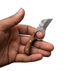 Cuchillo de Supervivencia y Caza de Hoja Fija Mini, Hecho a Mano, de Alta Calidad, con Acero de Damasco Industrial, Punta Caída, Mango de Resina OEM - Product Image 1