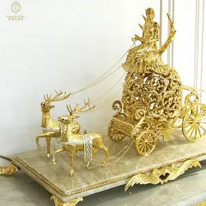 Factory Design Wholesale Angel Goddess Deer Pull Cart Metal Home Decoration Crafts