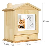 Urna de Madera Maciza de Pino para Cenizas de Mascotas, Funeral Digno con Toque Personalizado, Incluye Marco para Fotos - Ataúd de Calidad para Mascotas