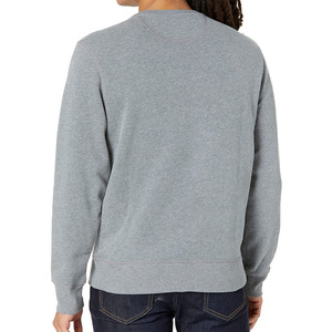 Sweat-shirt gris de haute qualité à col rond, coupe classique, en coton tricoté, pull décontracté uni, idéal pour l'automne - Product Image 3