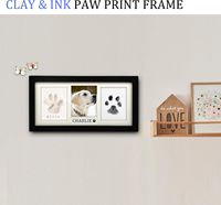 Kit de cadre pour empreintes de pattes, souvenir d'empreintes de pattes de chien/chat, noir