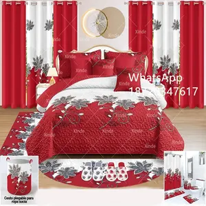 Brand New 26pieces Bedspread Set With Curtains King Cobertores De 26 Piezas Disponibles Quilts Bedding Set And Bathroom Set