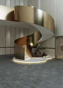 บันไดเหล็กแบบเกลียวบันไดสไตล์โมเดิร์นของโรงแรม - Product Image 5
