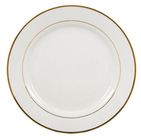 Assiette blanche en céramique RubySub de haute qualité, 8/10 pouces, avec bord doré, pour sublimation