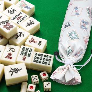 Sac à cordon portable américain pour <span class=keywords><strong>Mahjong</strong></span>, grande capacité, pochette de rangement pour tuiles, supports et poussoirs - Product Image 2