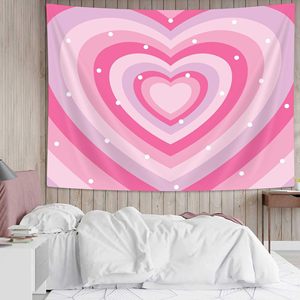 Tapisserie murale en polyester imprimée Cœur de la Saint-Valentin, lavable en machine, décoration murale, art mural, vente en gros, lavage à la main - Product Image 3