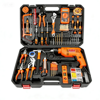 Kit d'accessoires pour perceuse électrique domestique, tournevis à chocs, boîte à outils, clé à molette réglable, compatible OEM, en acier au carbone