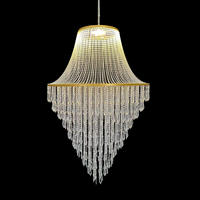Lustre en cristal LED blanc/doré, luminaire suspendu, décoration de mariage, décoration de plafond pour événements