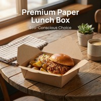 Boîtes à lunch en papier de haute qualité, contenants alimentaires résistants à la chaleur pour la préparation des repas sur le campus scolaire, choix d'emballage durable de qualité supérieure