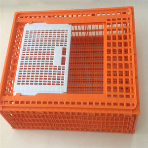 Yellow Plastic Transport Cage For Live Chicken, Farm Equipment Poultry Crates Plastic Transport Basket Crate