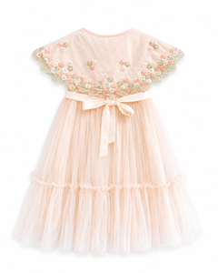 Robe de cérémonie chic pour filles avec cape amovible, motif floral, pour mariages - Product Image 2