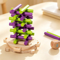 Nouveauté : Jeu de société en bois d'empilage et d'équilibre en forme de tour, avec bâtonnets à empiler, pour tout-petits et soirées en famille