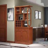 Meuble Bar à Vin Mural Modulaire de Luxe Minimaliste Moderne en Bois Massif, Durable et Écologique pour Cave à Vin Domestique ou Villa