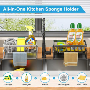 Organisateur d'Évier <span class=keywords><strong>en</strong></span> Métal Fonctionnel avec Égouttoir Support Éponge pour <span class=keywords><strong>Savon</strong></span> Vaisselle Rangement d'Évier de Cuisine avec Fonctionnalités de Conception OEM ODM - Product Image 6