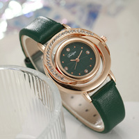 Nouveau femmes diamant clouté en cuir femmes montre coloré strass goutte d'eau boucles d'oreilles anneaux collier montre à Quartz ensemble de bijoux