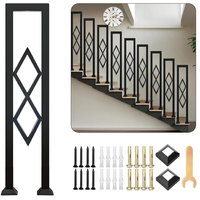 Main courante d'escalier moderne en acier inoxydable en forme de U, motif diamant, couleur personnalisée, balustrade décorative en fer forgé pour usine