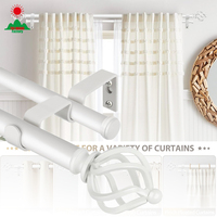 Tringle à rideau simple de style moderne, tringle à rideau double blanche, tringle à rideau blanche pour la décoration de fenêtre de chambre