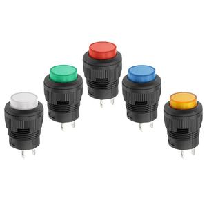 Interrupteur à bouton-poussoir rond auto-bloquant/à réinitialisation momentanée R16-503A R16-503B 16 mm 250 V CA 3 A - Product Image 1