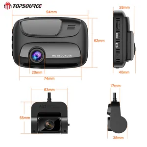 Pièce de rechange pour Machine à laver de voiture 3.0 ''pouces IPS HD écran Dash double caméra 3 canaux Dash Cam Super condensateur intégré