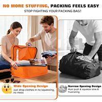 180 ° Sacs de compression sous vide de voyage à fermeture éclair avec pompe filaire, étanches IP67, réutilisables, kit d'économie d'espace pour valises et bagages