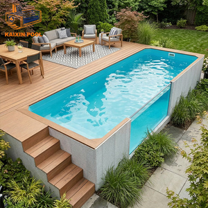 Custom Acrylic Thick Glass Window Fiberglass Wooden Garden House Backyard Above Ground Swimming <b>Pool</b> Outdoor Acrylic Frame <b>Pool</b> - Product Image 2