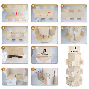 Soporte de exhibición de madera para tarjetas postales, extraíble y giratorio de 360 grados, personalizado, soporte de exhibición de folletos para tiendas minoristas de Centros Comerciales - Product Image 3