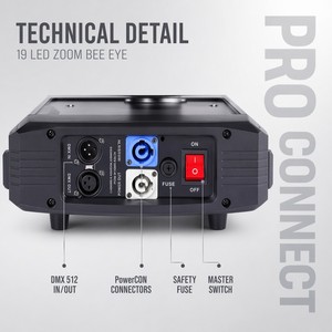 300W LED Moving Head Stage Light 19x15W RGBW 4-in-1 Honeycomb Bee Eye Zoom Lighting DMX512 for Professional Disco <strong>DJ</strong> Show - Product Image 4