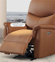 Fauteuil inclinable électrique de luxe en cuir véritable marron, prêt à être expédié, prix d'usine
