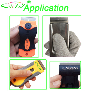 100 cái lưỡi thép không gỉ gốm thủy tinh Lò nướng xe vinyl bọc nhãn dán Remover dao cạo scraper cửa sổ keo Cleaner giống cây chổi E13 - Product Image 6