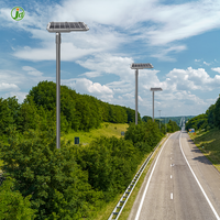 Éclairage solaire LED à haut lumen 170lm/W, lampadaire solaire 10W 30W 50W 65W, tout-en-un intégré, lampadaire solaire LED pour jardin