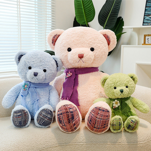 Orsetto di peluche personalizzato all'ingrosso con sciarpa, bambola di peluche morbida, regalo di San Valentino/compleanno per bambini, MOQ basso - Product Image 1