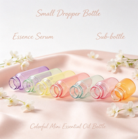 Vente en gros de flacons en verre de couleur arc-en-ciel 5 ml 10 ml 15 ml 20 ml avec compte-gouttes pour huile essentielle