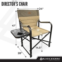 Chaise de camping pliable XL robuste pour jardin et extérieur, table latérale, capacité de 400 lb, dossier haut, accoudoirs rembourrés, porte-gobelet pratique