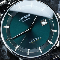 CADISEN – montre-bracelet mécanique Ultra-fine pour homme, avec mouvement japonais MIYOTA 9015, marque de luxe, cristal saphir à dôme unique, automatique