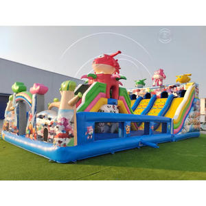 Toboggan gonflable double commercial, château gonflable géant, aire de jeux, parc d'attractions, matériau PVC, capacité de 300 à 500 kg - Product Image 1