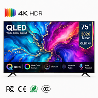 Televisor Inteligente Android QLED 4K de 75 Pulgadas, Pantalla Grande para Cine en Casa, Hotel, Sala de Estar y Entretenimiento Comercial